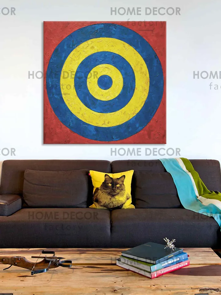 Jasper Johns Target with four faces, Vintage Exhibition Poster, Exhibition Poster, Color Stripes Decor, Pop-Art Canvas, Pop art,Reproduction