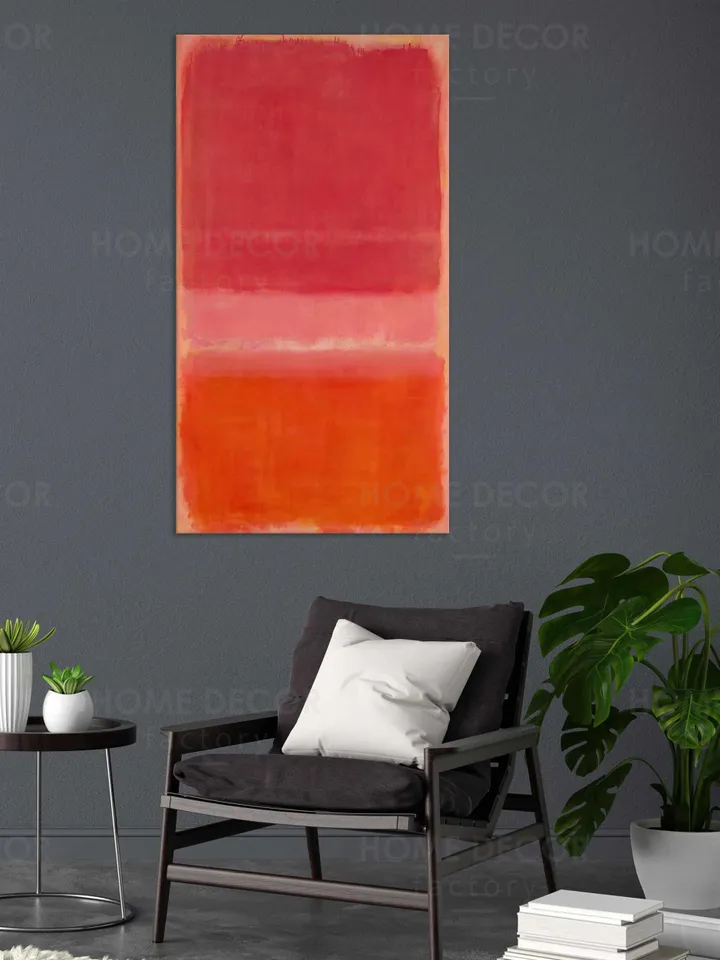 Mark Rothko Red Pink Orange Exhibition Poster Wall art Modern wall decor Modern painting Reproduction Abstract expressionism