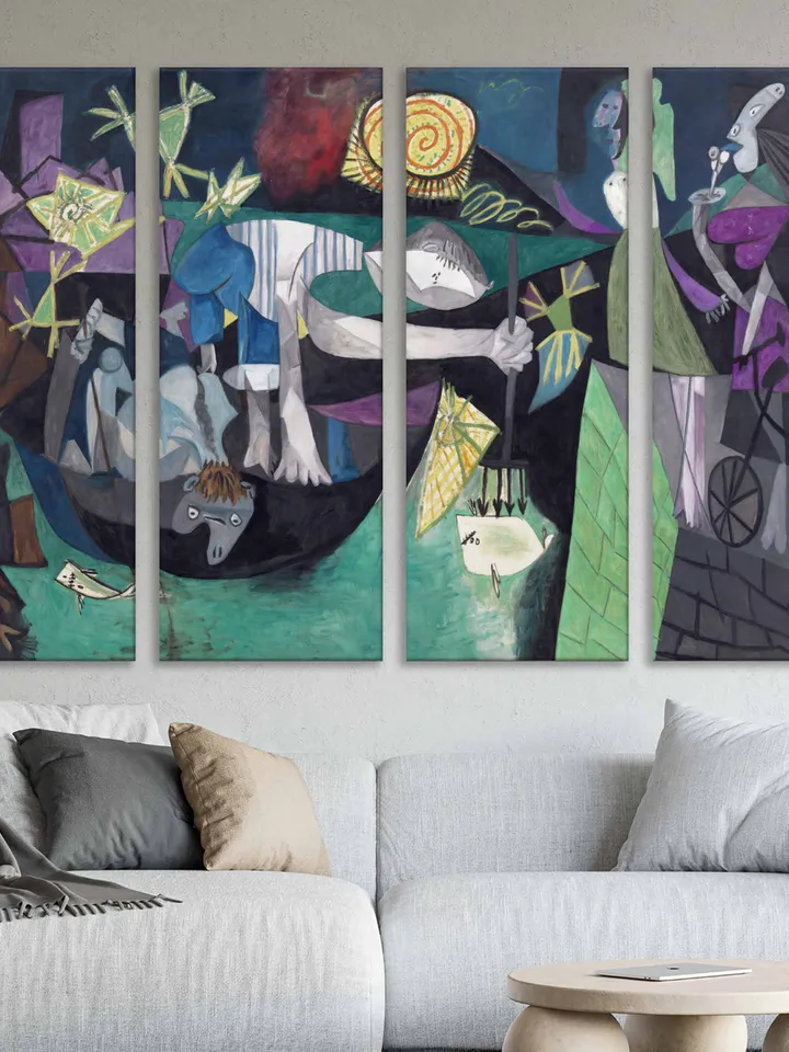 Pablo Picasso Night Fishing at Antibes fine reproduction Living Room Art Pablo Picasso Reproduction print Exhibition Poster