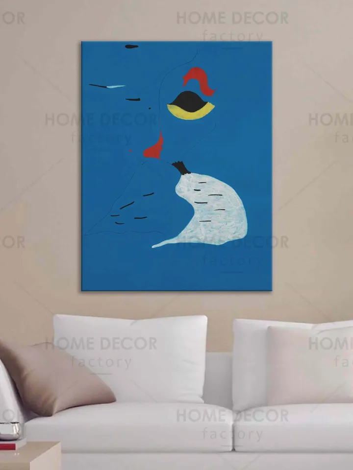 Joan Miro Femme au chapeau rouge Vintage Exhibition Poster Vintage Exhibition Poster Exhibition Poster Color Stripes Decor Pop-Art Canvas