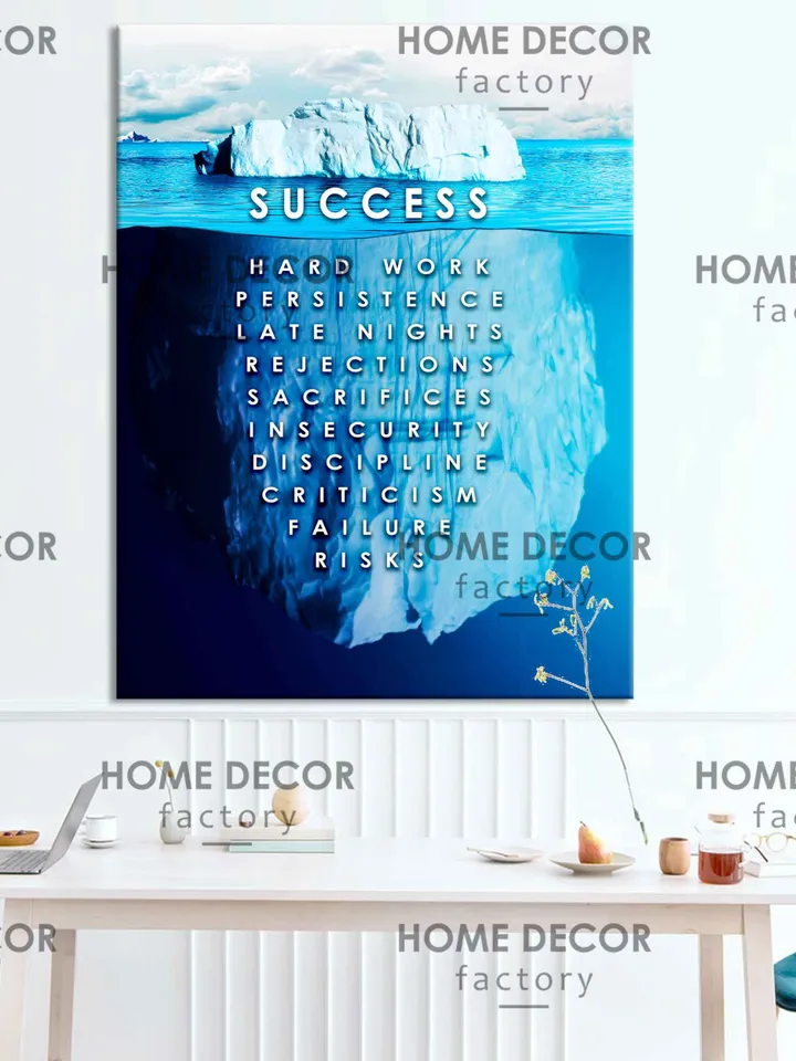 Iceberg motivation Success inspirational phrase Success Quote Office Wall art decor Inspirational Art print Boss gift Entrepreneur Gift
