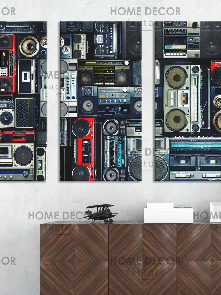 Retro boombox 80s canvas photo print Wall Art Boombox Wall Art Canvas Cassette Boombox Poster Street art decor Large Canvas Print Vintage