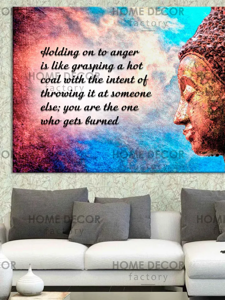 Buddhism art Yoga Canvas Art Buddha Print Buddhist Gift Idea Motivational Quote print Mindfulness wal art home decor Zen art print