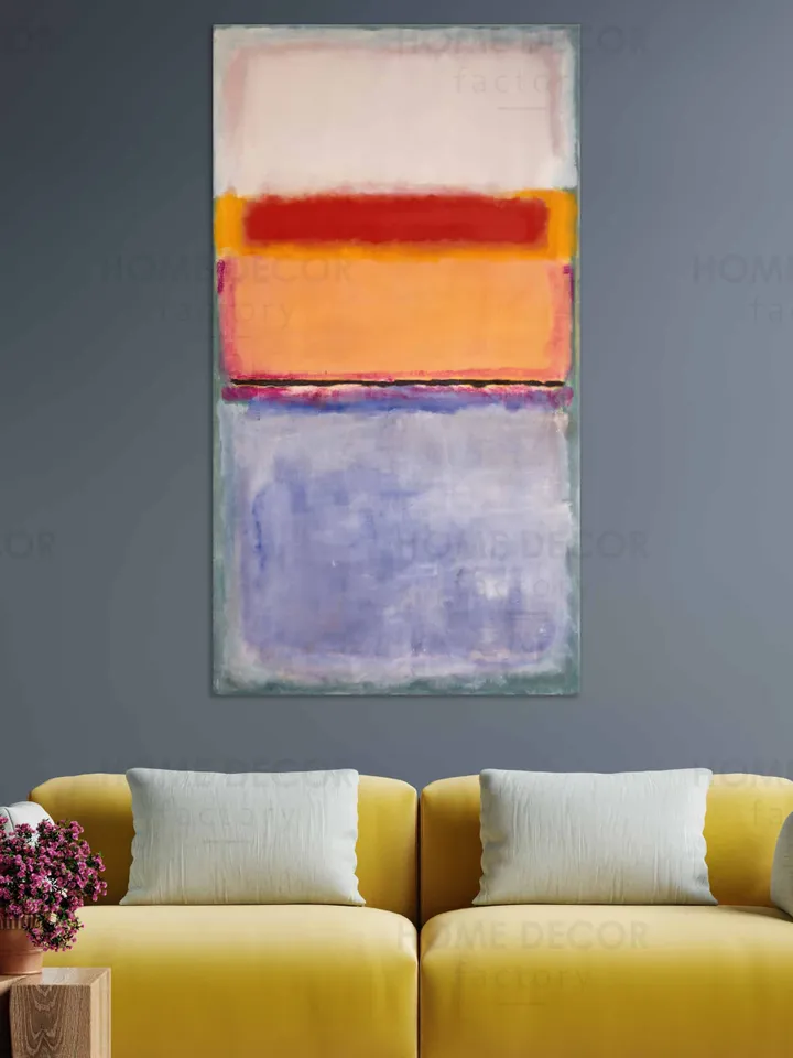 Mark Rothko Orange lavender red white Art After 1945 canvas print Abstract painting Modern wall decor Modern Rothko poster Exhibition