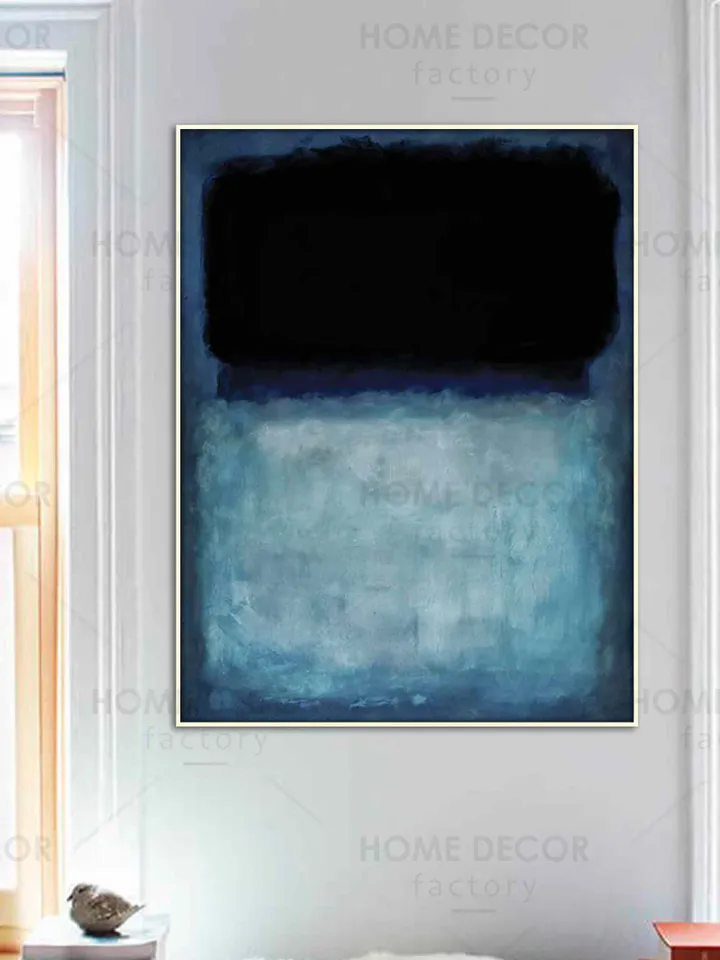 Mark Rothko Blue and Grey print 1962 Wall Art Framing Blue Dark Paintings canvas print Modern floating frame Wall Art American abstract Art