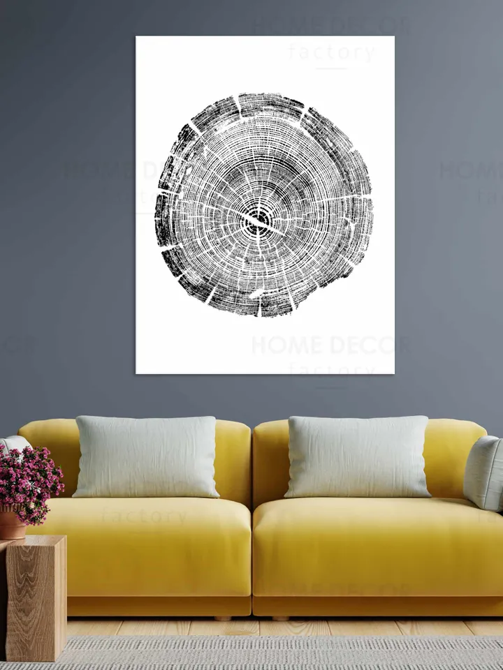 Tree Ring canvas print Nature Print Set Decor Black and White art Wood gift to dad imprint stamp Nordic Decor minimalism designer picture