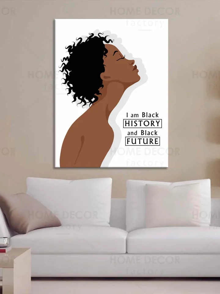 Afro Girl  I Am Black woman History Canvas Wall Art Black Girl Black poster Quote Feminism Poster African American Woman Portrait Poster