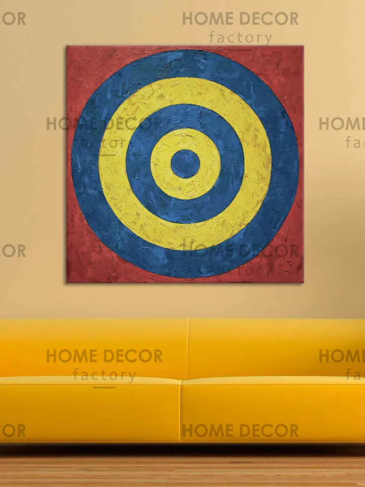 Jasper Johns Target with four faces, Vintage Exhibition Poster, Exhibition Poster, Color Stripes Decor, Pop-Art Canvas, Pop art,Reproduction