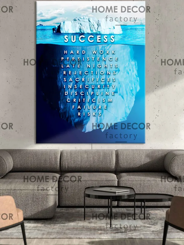 Iceberg motivation Success inspirational phrase Success Quote Office Wall art decor Inspirational Art print Boss gift Entrepreneur Gift