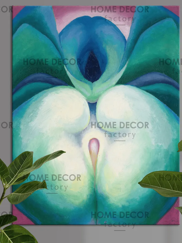 Georgia Okeeffe print Erotic flower Yoni art Erotic print Vulva art print Female decor Apple female Fine Art reprint Blue iris Botanica art
