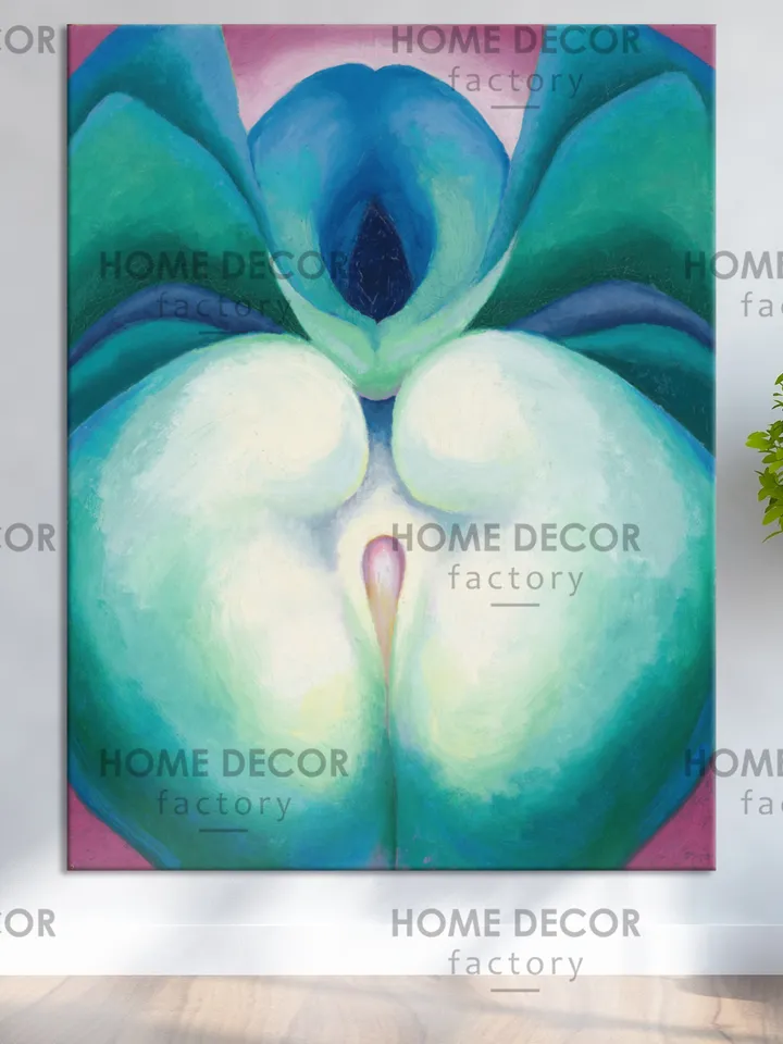 Georgia Okeeffe print Erotic flower Yoni art Erotic print Vulva art print Female decor Apple female Fine Art reprint Blue iris Botanica art