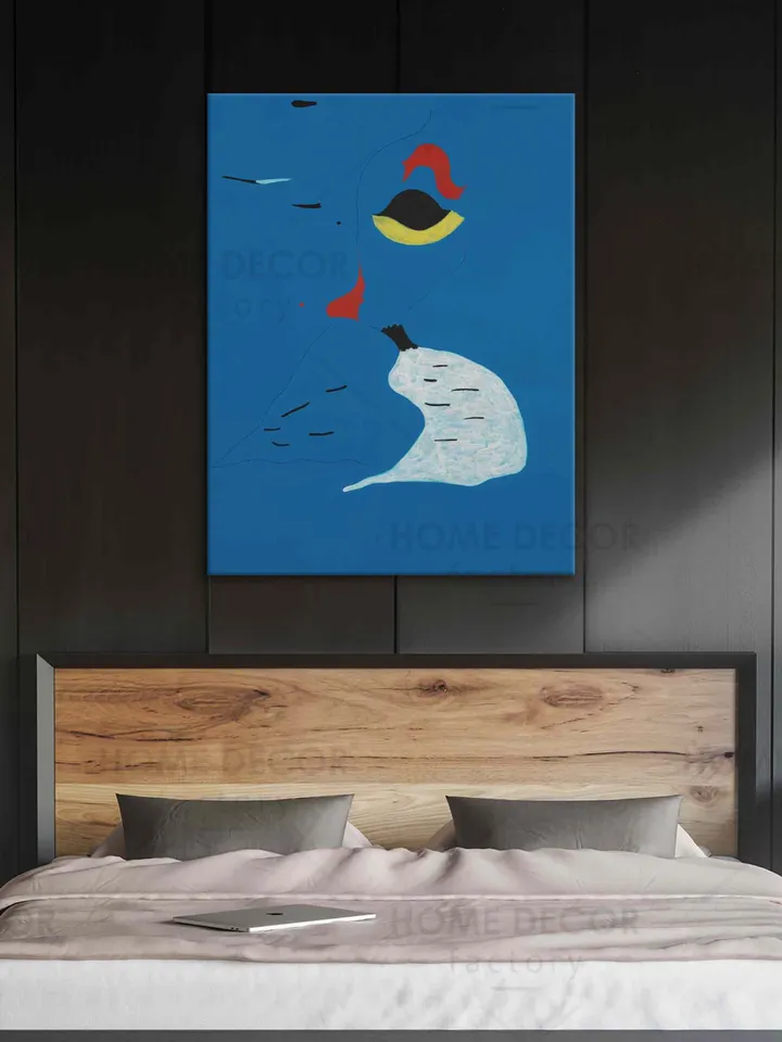 Joan Miro Femme au chapeau rouge Vintage Exhibition Poster Vintage Exhibition Poster Exhibition Poster Color Stripes Decor Pop-Art Canvas