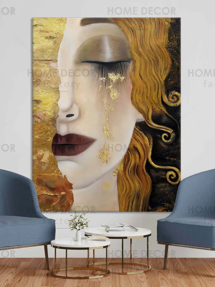 Freya's Tears Gustav Klimt Canvas The Golden Tears Art Canvas By Gustav Klimt Art Canvas Gustav Canvas Wall Art Picture Print Home Decor