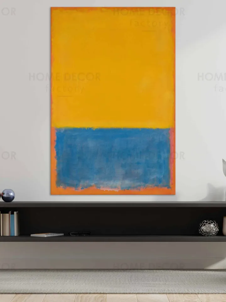 Mark Rothko Yellow Blue Orange 1955 Reproduction painting Extra large wall art Modern painting Living Room Wall Art Poster Print Home
