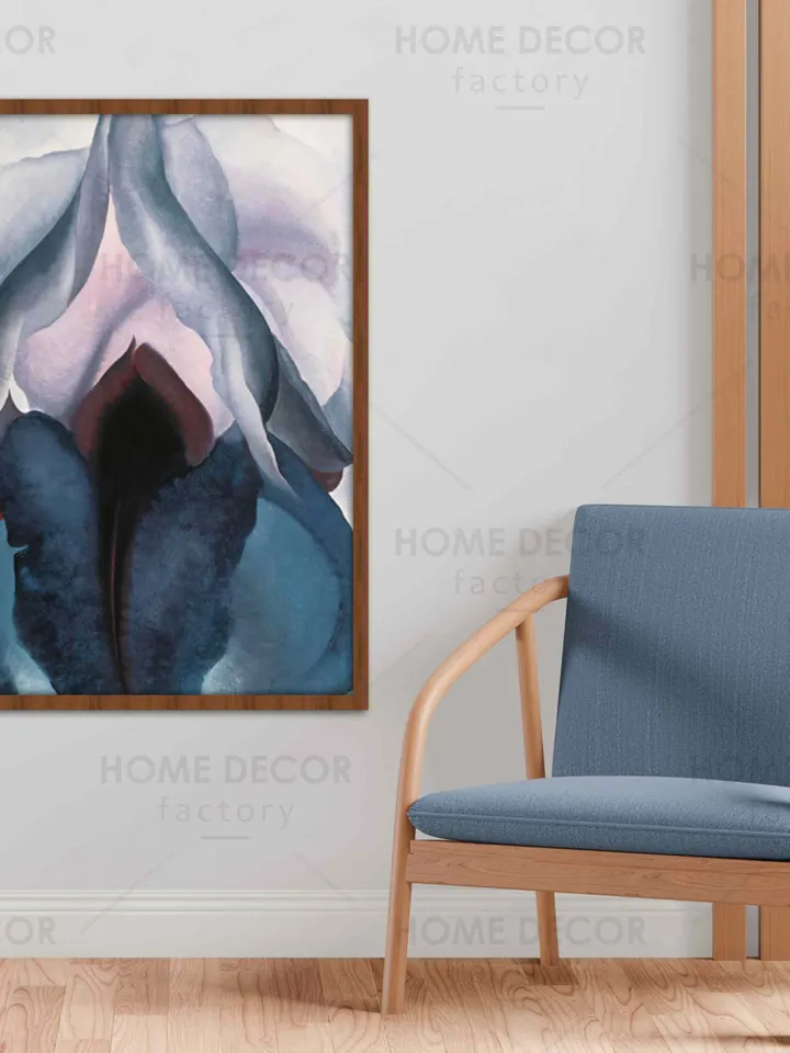 Modern floating frame Georgia Okeeffe print Erotic flower Yoni art Erotic print Vulva art print Female decor Floral female Fine Art reprint