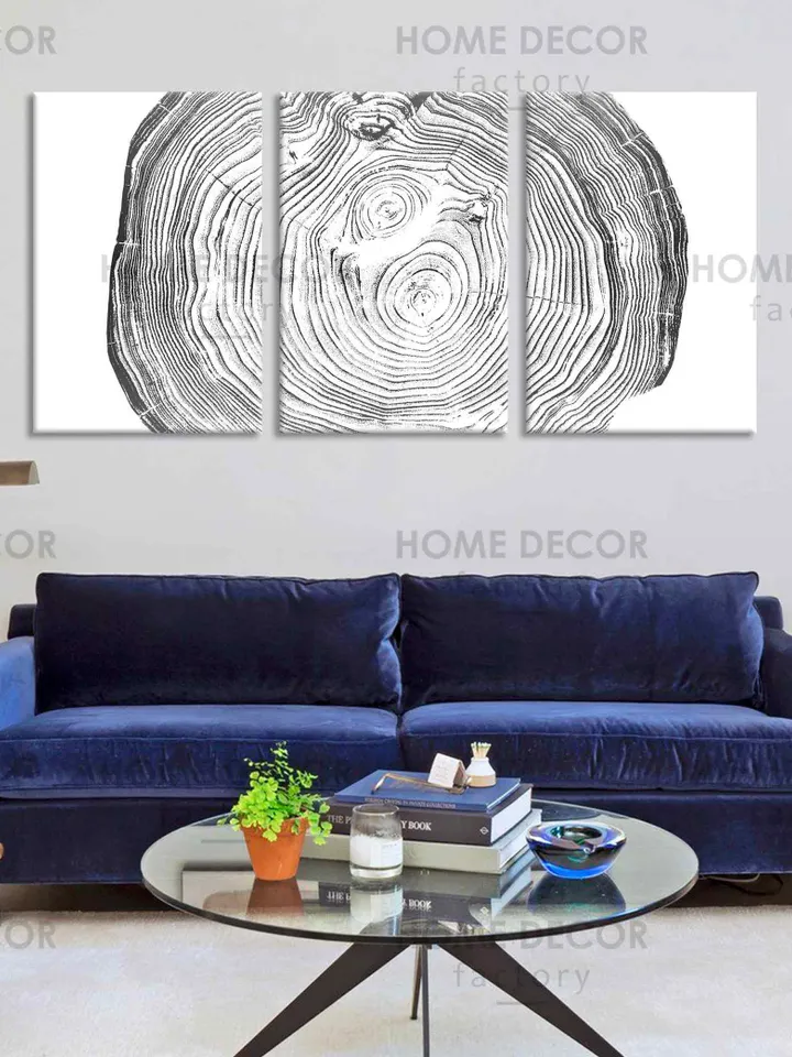 Large Tree Ring Prints Tree Stump Print Wood Prints Nordic Art Black and white Minimalist Art Log Slice Cut Log Prints Nature inspired art