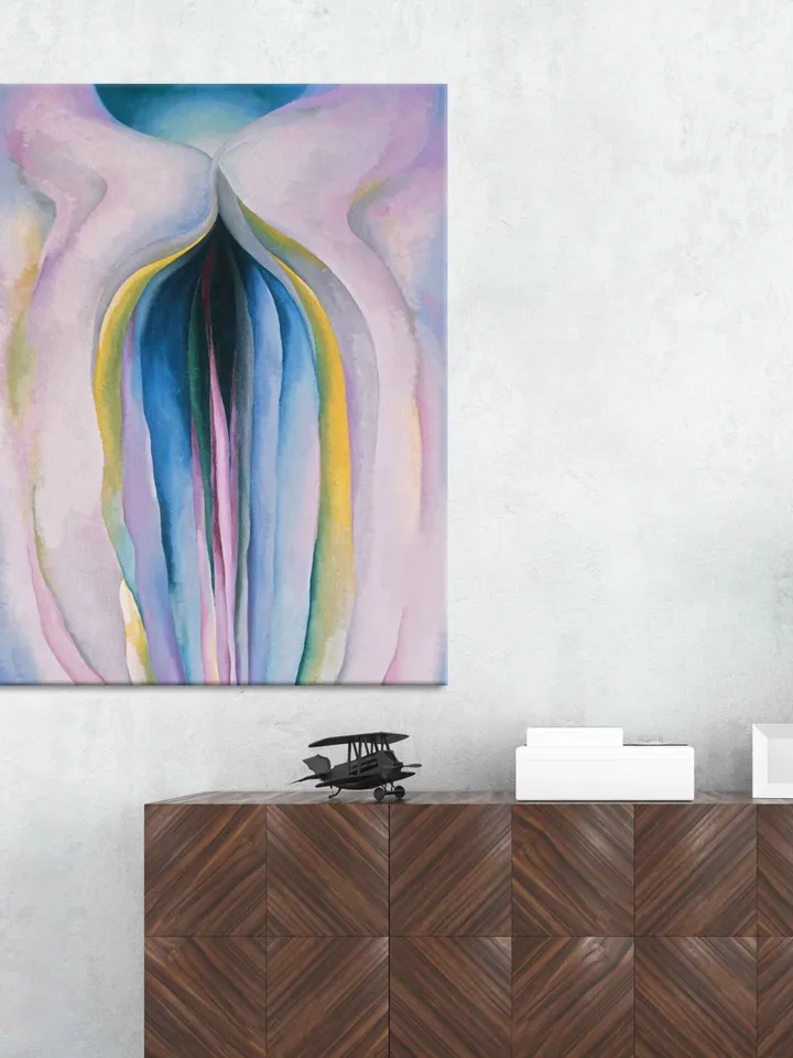 Georgia Okeeffe print Erotic flower Yoni art Erotic print Vulva art print Female decor Floral female Fine Art reprint Botanica art pink iris