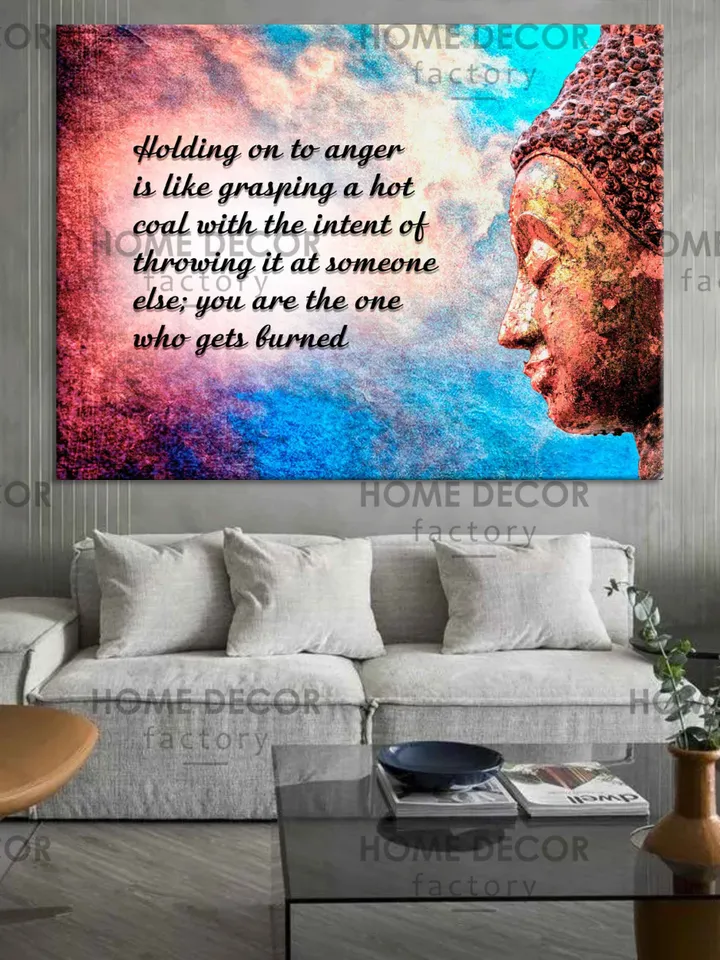 Buddhism art Yoga Canvas Art Buddha Print Buddhist Gift Idea Motivational Quote print Mindfulness wal art home decor Zen art print