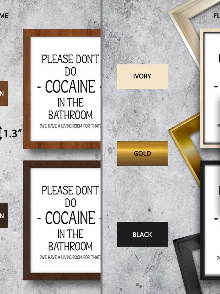 Please dont do cocaine in the bathroom canvas print Funny bathroom art Fantasy Poster Cocaine WallArt