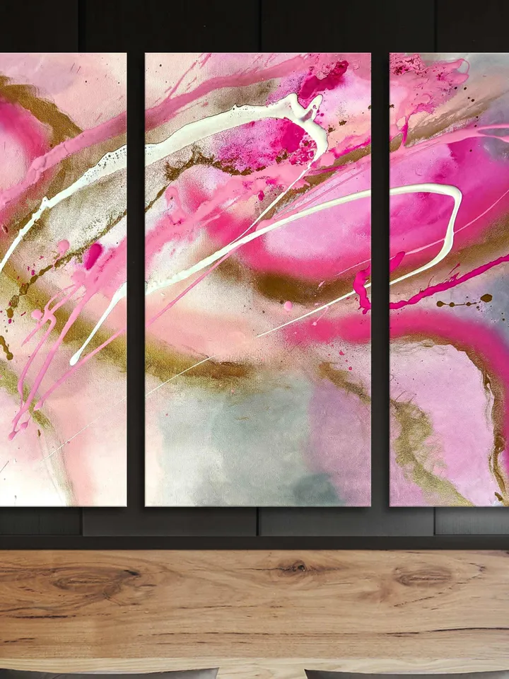 Pink Marble print, Pink Abstract Wall Art, Marble Trendy Style, Abstract Fluid Art, Beautiful Artwork, Luxury Wall Art, Print Canvas Set
