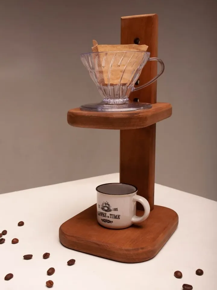 Wooden Pour Over Coffee Stand Handmade coffee drip wood stand with filter Modern Style Wooden Drip Stand Coffee Pour Over Stand Designs
