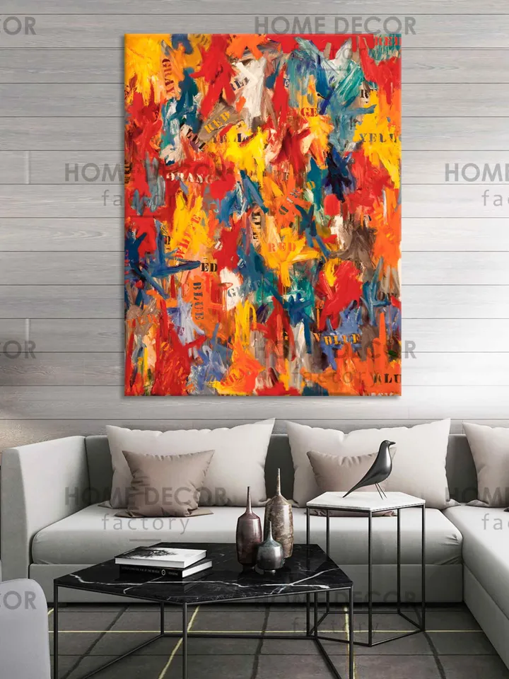 False Start 1959 canvas print, Jasper Johns Art Color Field Reproduction, Color abstraction Print, Color Stripes Decor False Start print