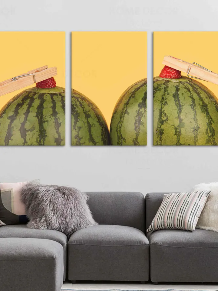 Bright Watermelon canvas print art, Fruit Art Print, erotic fruits, erotic Watermelon, funny fruit wall art, funny picture watermelon boobs