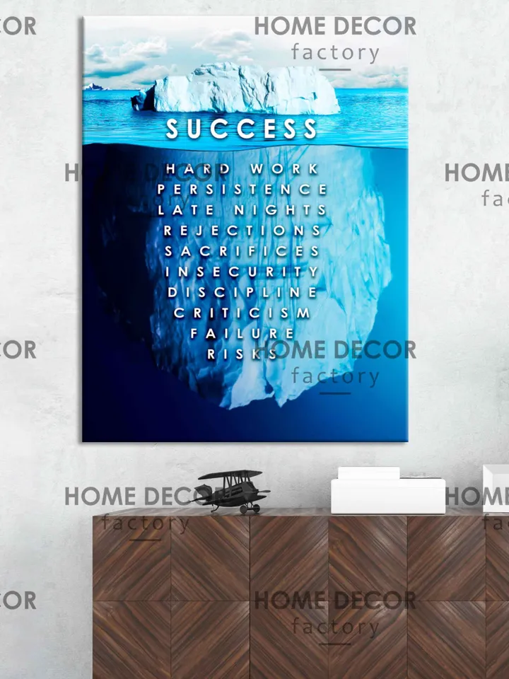 Iceberg motivation Success inspirational phrase Success Quote Office Wall art decor Inspirational Art print Boss gift Entrepreneur Gift