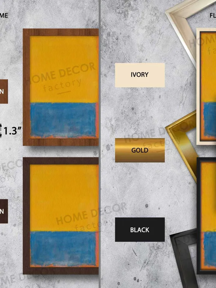 Mark Rothko Yellow Blue Orange 1955 Reproduction painting Extra large wall art Modern painting Living Room Wall Art Poster Print Home