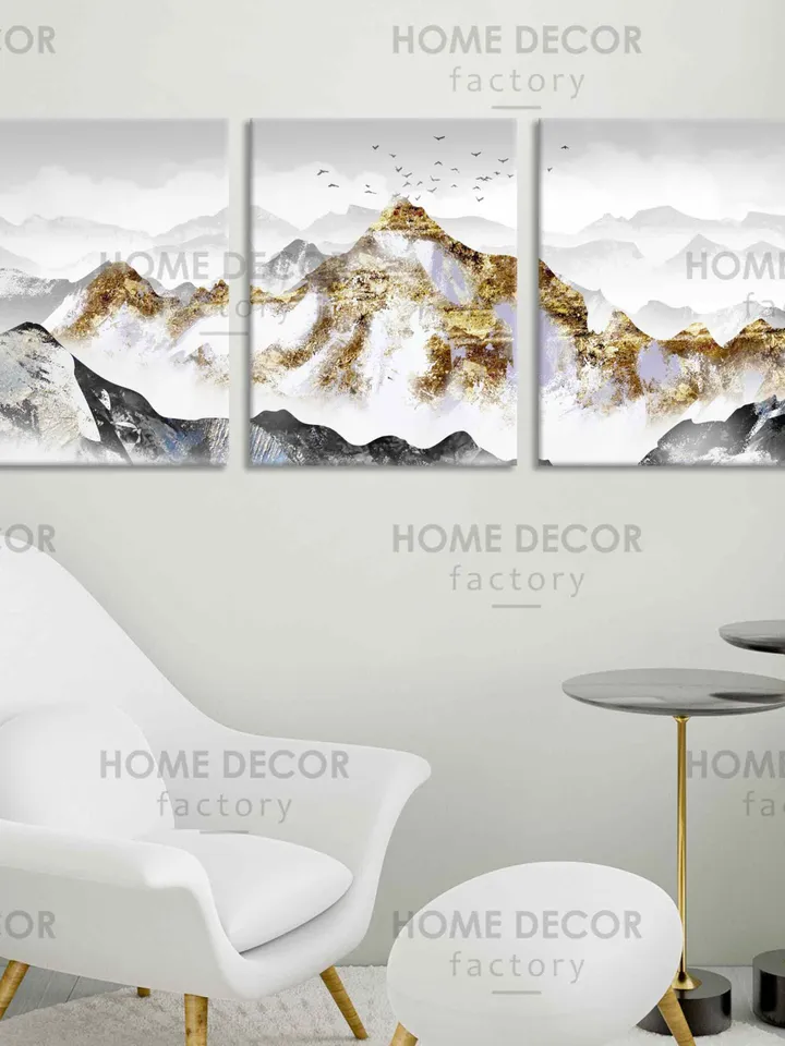 Gold mountains Abstract Canvas Art Wall art Printing Japanese wall art Golden mountains Nature wall artHome Decor mountain art print Zen art