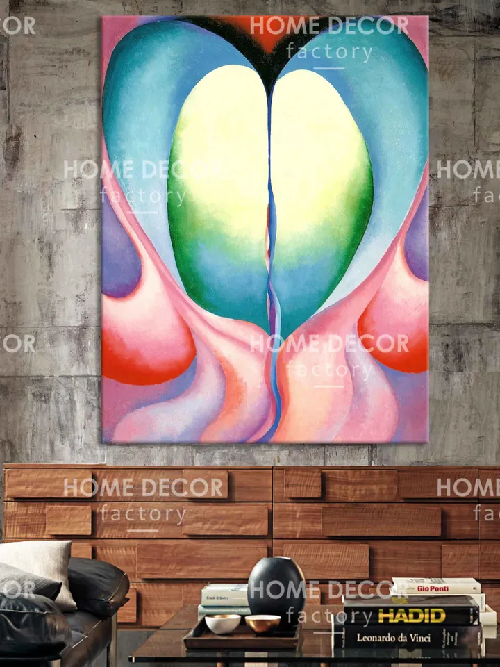 Georgia Okeeffe art Erotic flower Yoni art Erotic print Vulva art print Female decor Floral female Fine Art reprint Blue flower Botanica art
