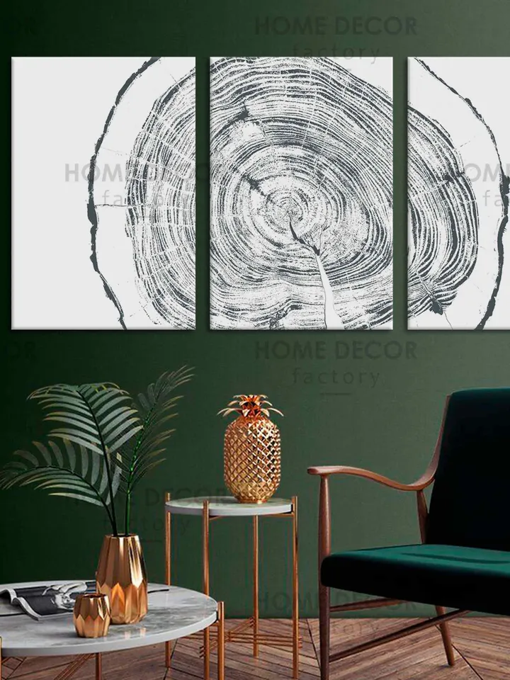 Large Tree Ring Prints Tree Stump Print Wood Prints Nordic Art Black and white Minimalist Art home wall decor Log Slice Cut Log Prints