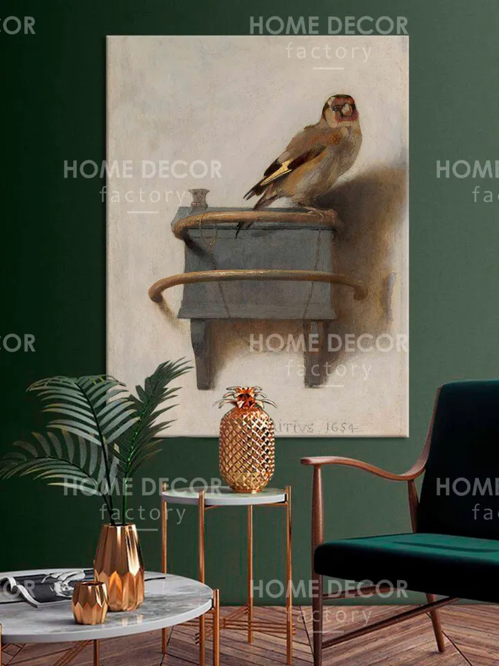 The Goldfinch by Carel Fabritius Canvas print, Goldfinch Giclee Canvas art The Goldfinch. by Carel Fabritius, 1654, antique bird art prints