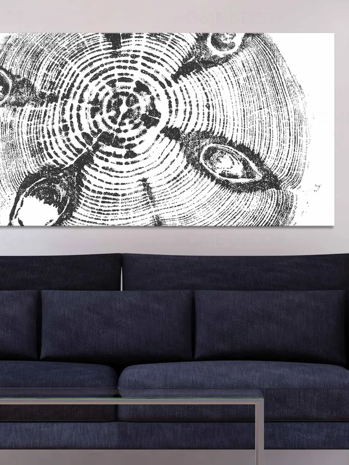 Black and white Minimalist Art Log Slice Cut Log inspired art loft style Large Tree Ring Prints Tree Stump Print Wood Prints Nordic Art