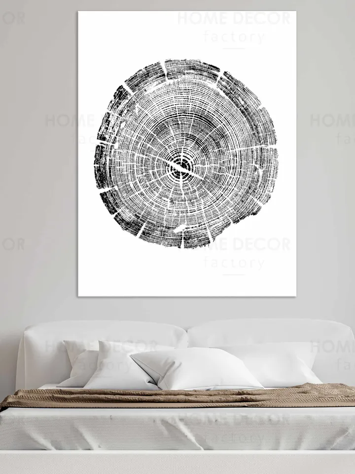 Tree Ring canvas print Nature Print Set Decor Black and White art Wood gift to dad imprint stamp Nordic Decor minimalism designer picture