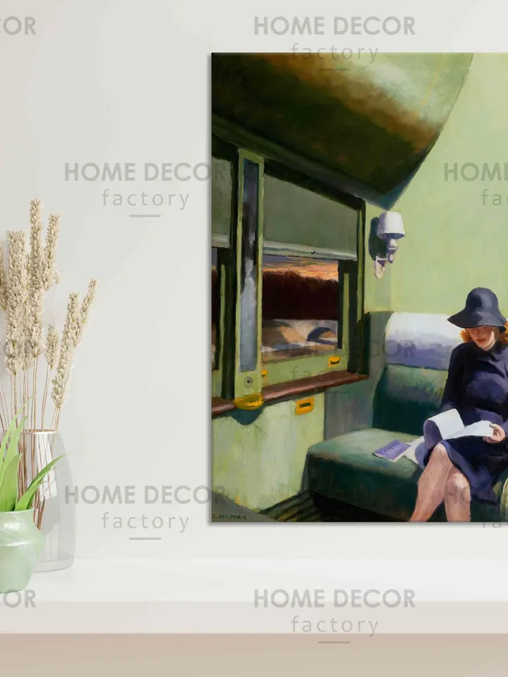 Edward Hopper Compartment C, Car 193 Canvas Print Reproduction Vintage Poster Retro Edward Hopper Painting print Hopper Compartment C Art