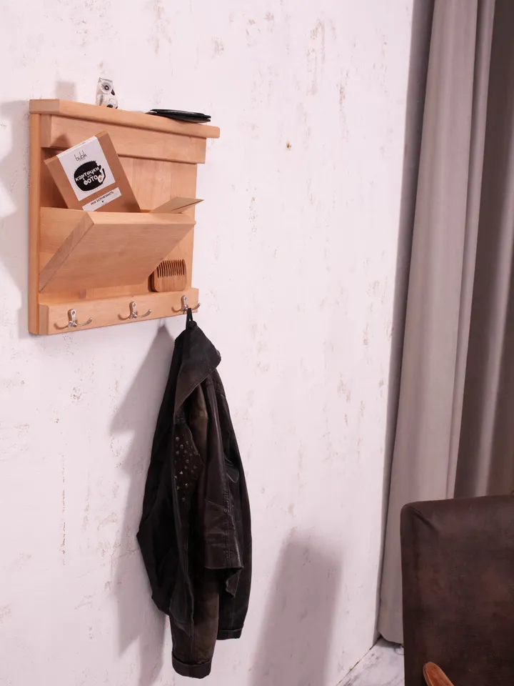 Key Hooks and Wall Organizer  Rustic Shelving Timber Mail Organizer Key Holder Farmhouse Decor Handmade wooden House warming Wall Decorative