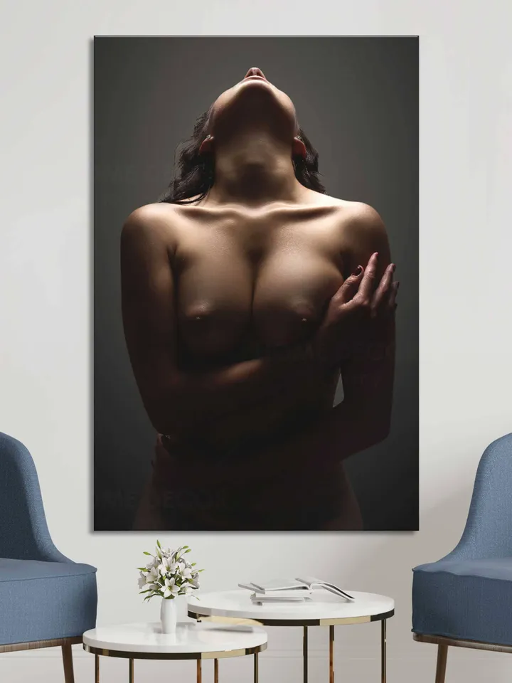 Porn Art Sexy body decor Sensual art print Modern floating frame Erotic nude canvas Sexy body Female figure art Sexy Boobs Contemporary