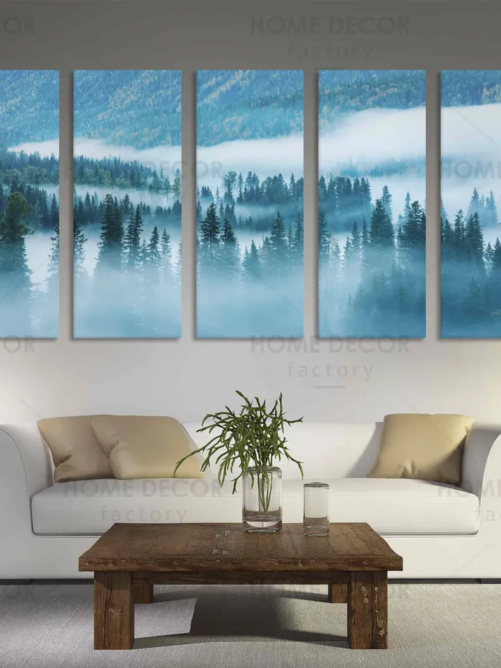 Foggy Forest Prints Misty Forest Wall Decor Foggy Mountain Print Forest 3 Piece Print Nordic Forest Set Scandinavian Photo Foggy Forest Art