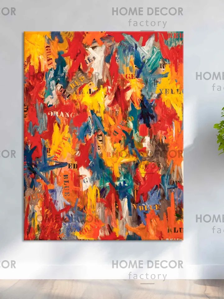 False Start 1959 canvas print, Jasper Johns Art Color Field Reproduction, Color abstraction Print, Color Stripes Decor False Start print