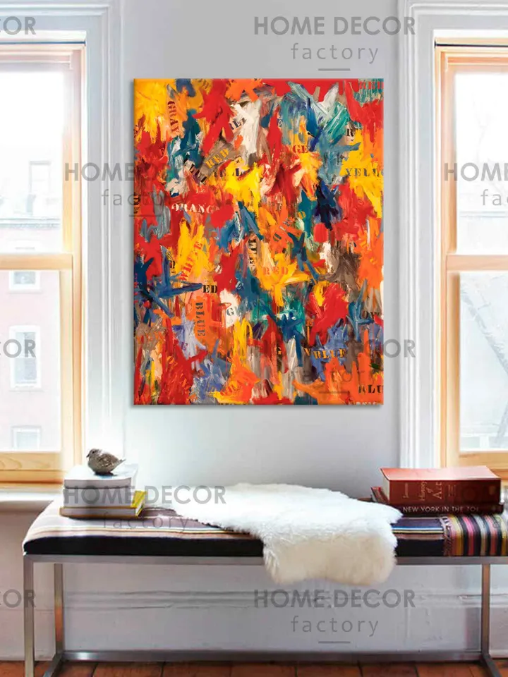 False Start 1959 canvas print, Jasper Johns Art Color Field Reproduction, Color abstraction Print, Color Stripes Decor False Start print