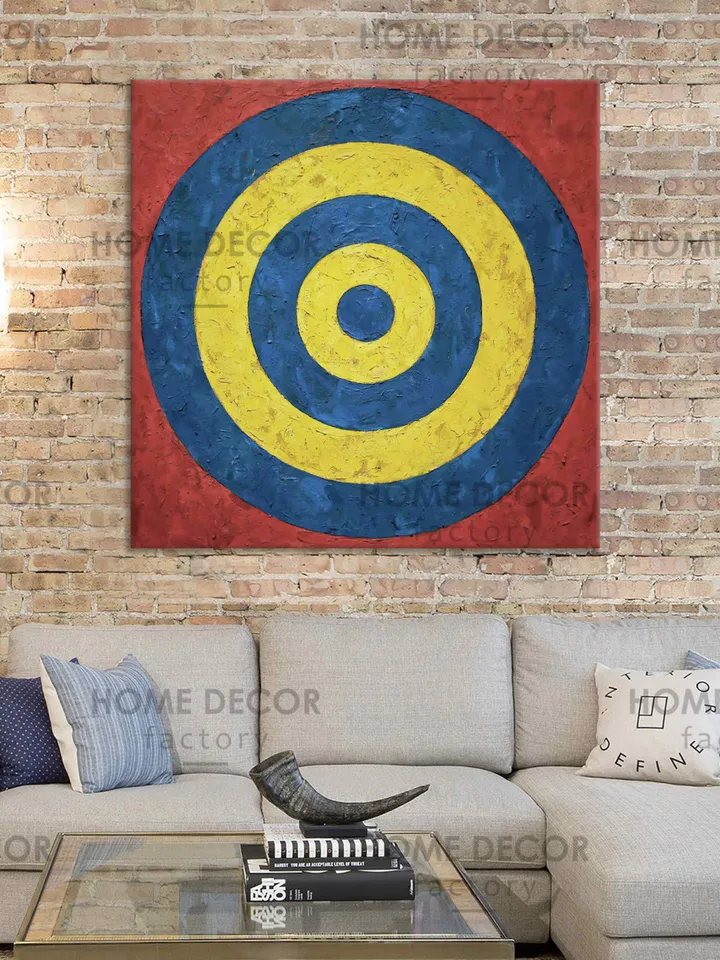 Jasper Johns Target with four faces, Vintage Exhibition Poster, Exhibition Poster, Color Stripes Decor, Pop-Art Canvas, Pop art,Reproduction