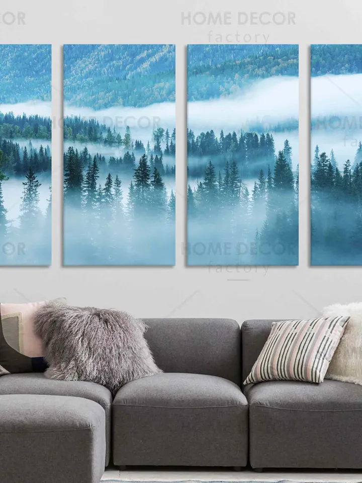 Foggy Forest Prints Misty Forest Wall Decor Foggy Mountain Print Forest 3 Piece Print Nordic Forest Set Scandinavian Photo Foggy Forest Art