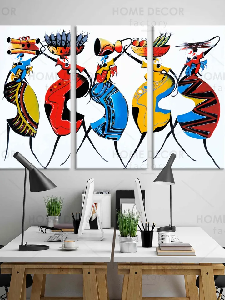 African authentic Set Ethnic Art Modern wall art African people Wall Art Black African Woman Wall Art Artwork Antique American African Art