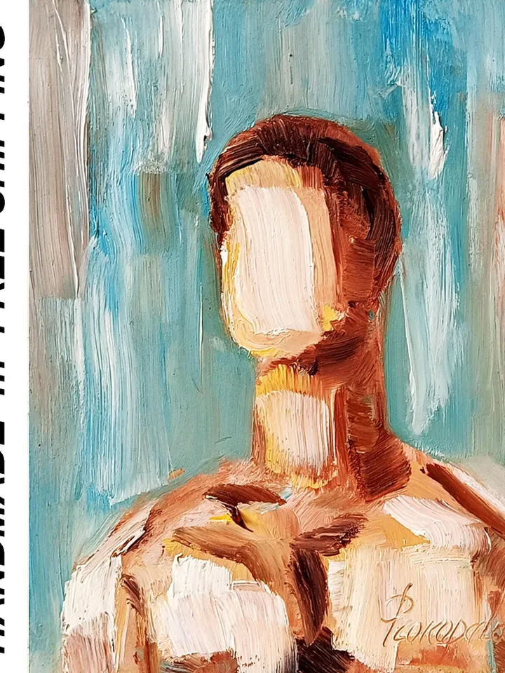 Male Body Original Painting Gay Textured Oil Art Gifts for Him by ArtProkopaloSv