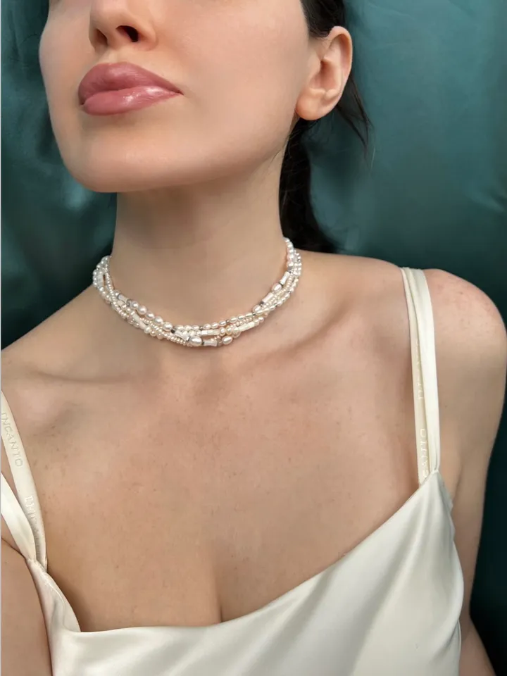 Multilayer Pearl Necklace LOVE COLLAR