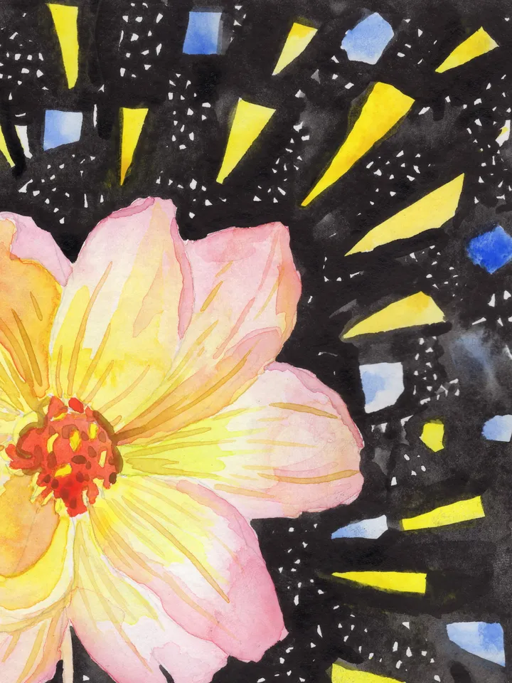 MAJESTIC DAHLIA (2021) Original author's watercolor painting