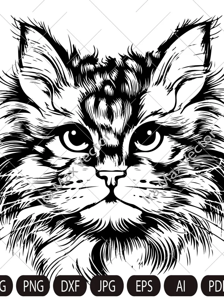 Cat Face Svg ,Fluffy cat Svg cute kitten face svg, cute cat face svg, cat faces svg, Cat head svg, cat image, kitten cut file,cat svg