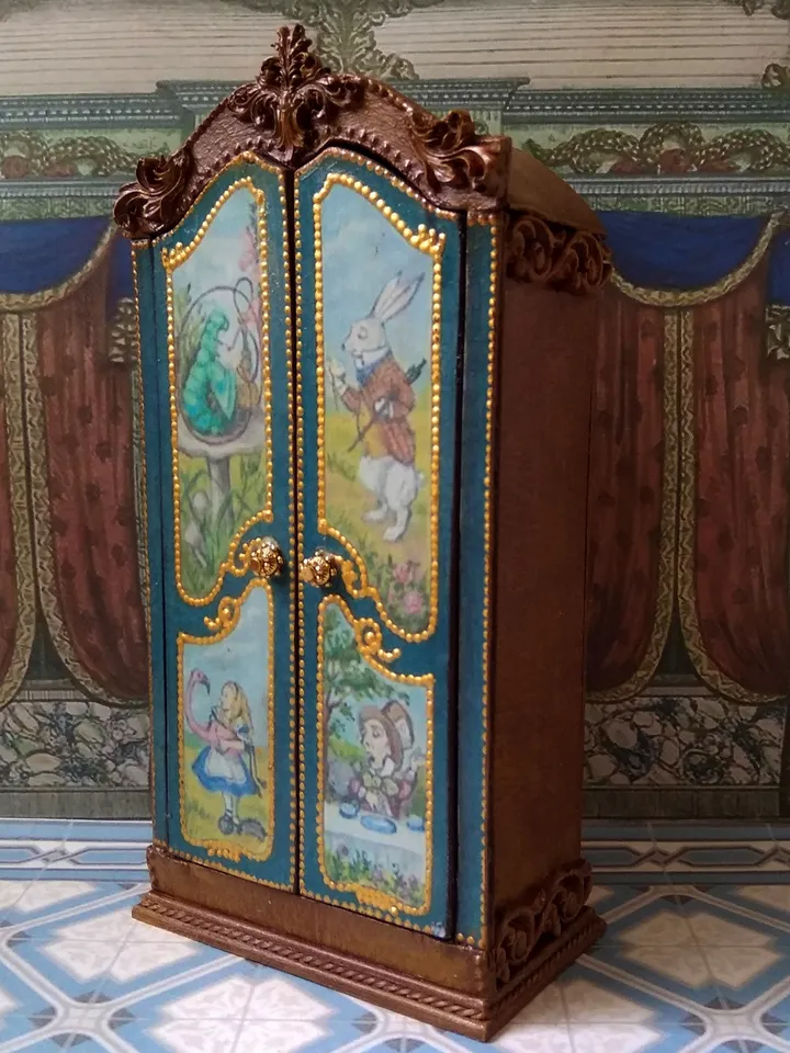 Wardrobe for dollhouse. Dollhouse miniature.1:12 scale.