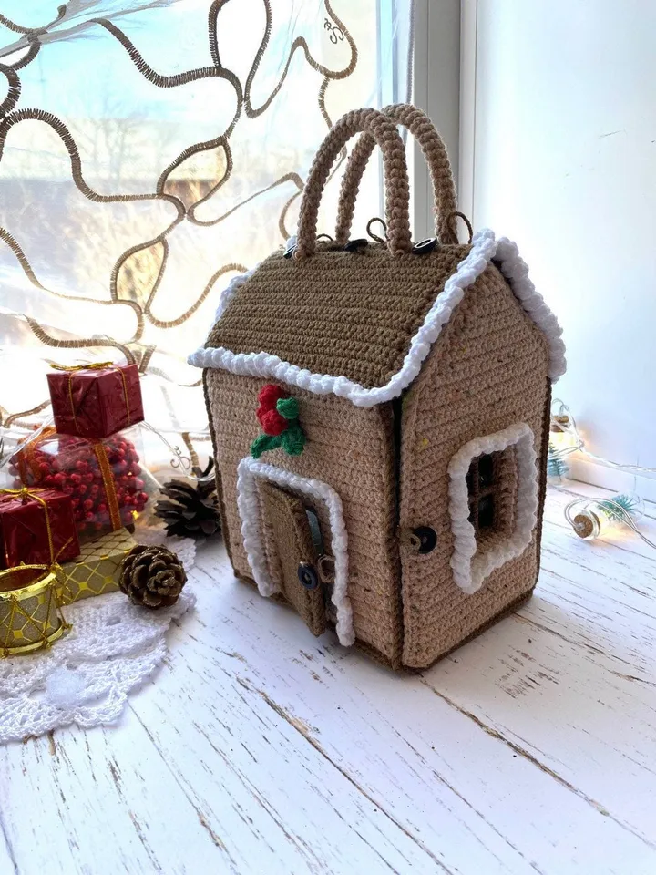 PDF Christmas House, Christmas amigurumi pattern, Christmas ornament Gingerbread House, Christmas decoration, Christmas crochet, Doll House